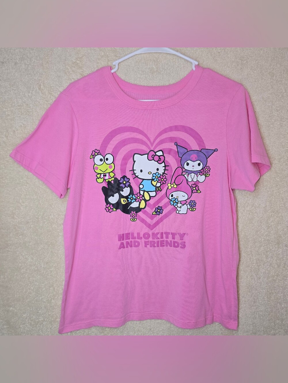 Hello Kitty And Friends Pink T-Shirt Size M Sanrio Hybrid Apparel Graphic Print
